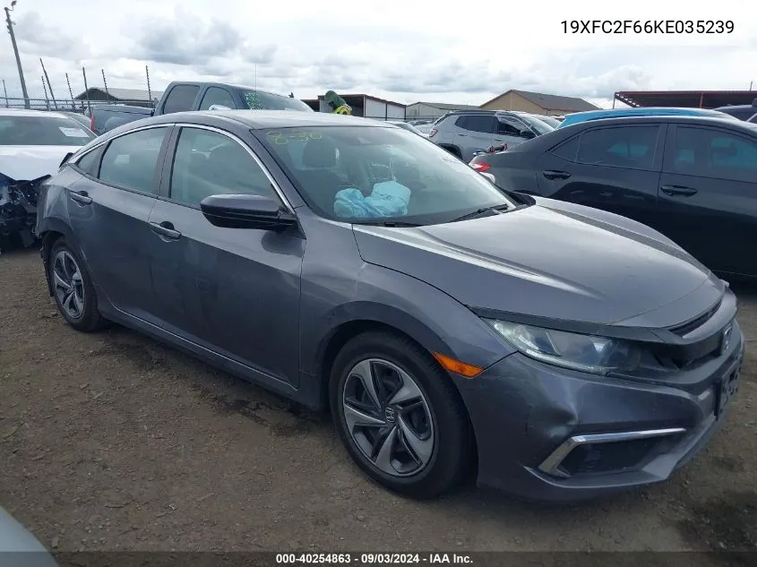 19XFC2F66KE035239 2019 Honda Civic Lx