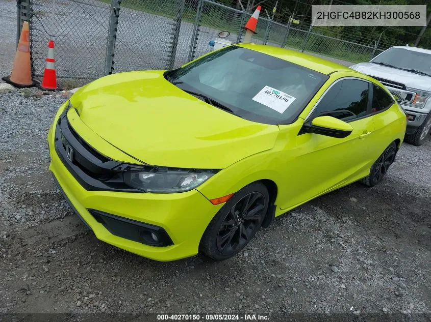 2HGFC4B82KH300568 2019 Honda Civic Sport