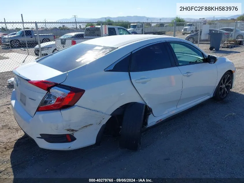 2019 Honda Civic Sport VIN: 2HGFC2F88KH583976 Lot: 40279765