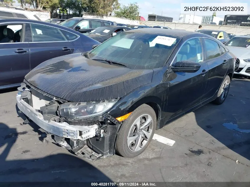 2HGFC2F62KH523092 2019 Honda Civic Lx