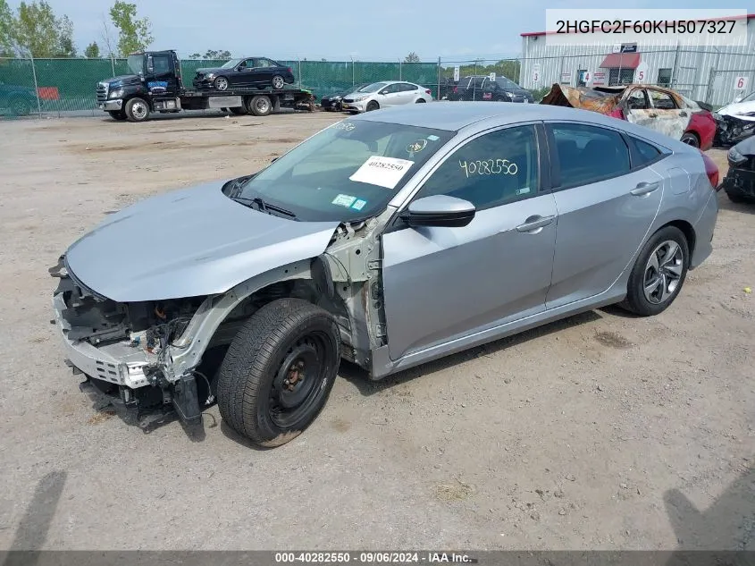 2019 Honda Civic Lx VIN: 2HGFC2F60KH507327 Lot: 40282550