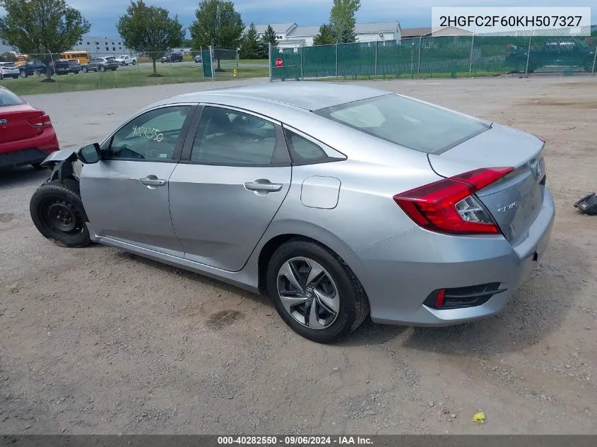 2019 Honda Civic Lx VIN: 2HGFC2F60KH507327 Lot: 40282550