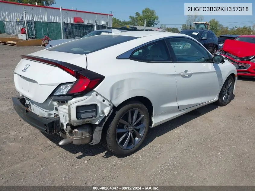 2019 Honda Civic Ex VIN: 2HGFC3B32KH357318 Lot: 40284347