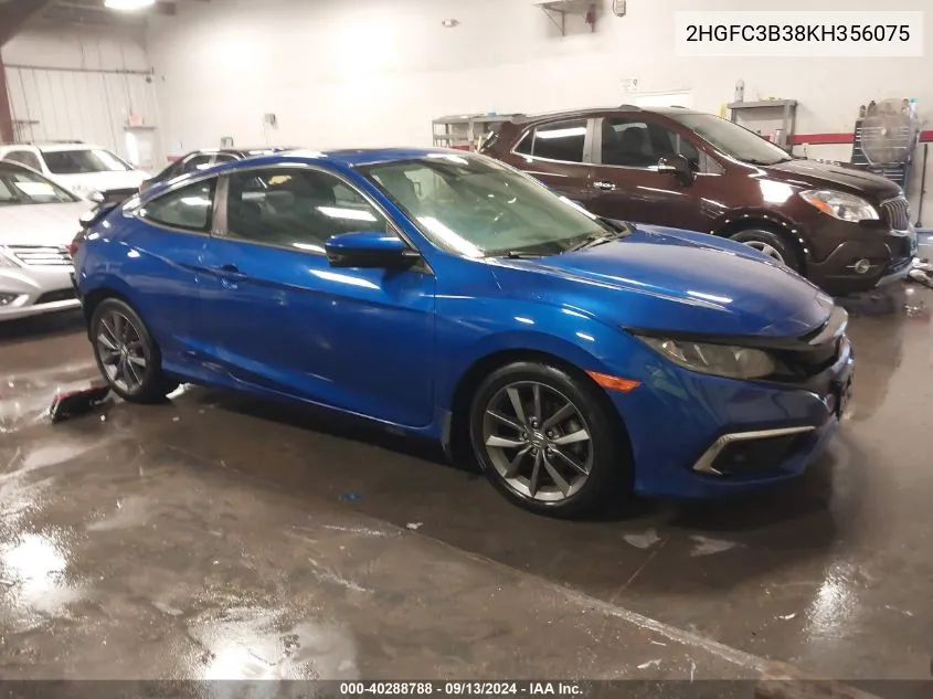 2019 Honda Civic Ex VIN: 2HGFC3B38KH356075 Lot: 40288788