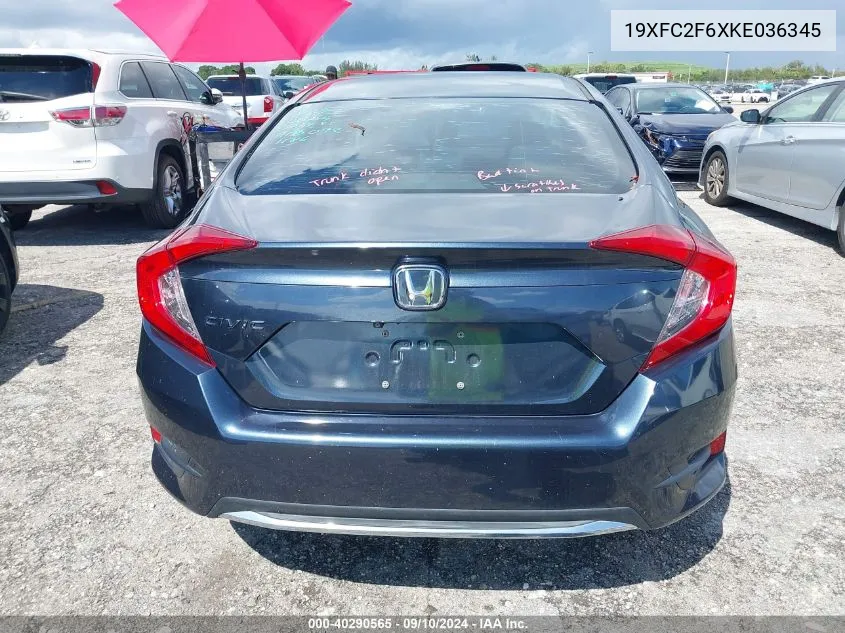 19XFC2F6XKE036345 2019 Honda Civic Lx