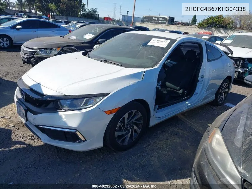 2HGFC4B67KH304338 2019 Honda Civic Lx