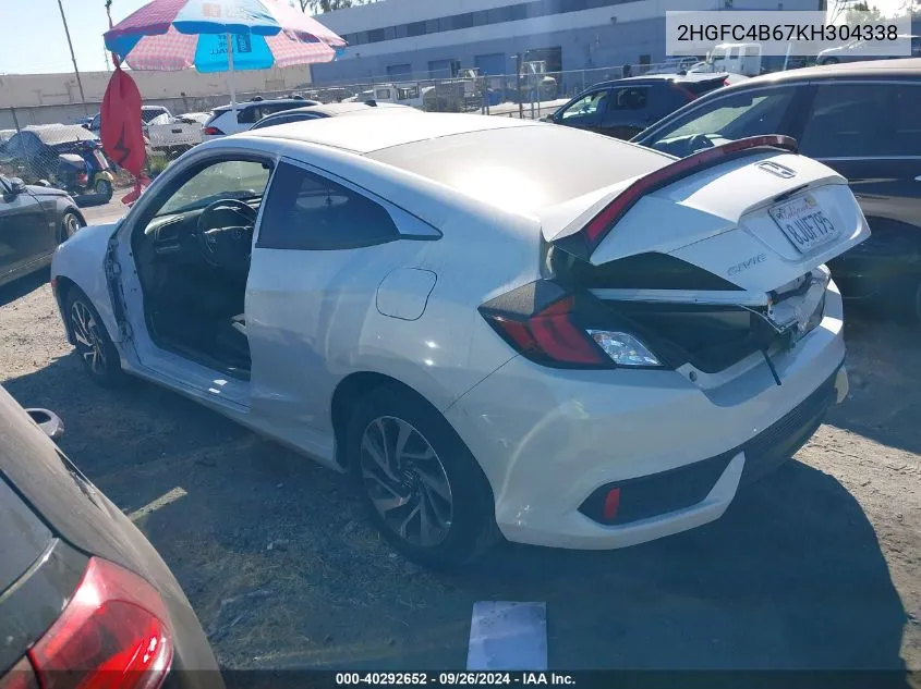 2HGFC4B67KH304338 2019 Honda Civic Lx