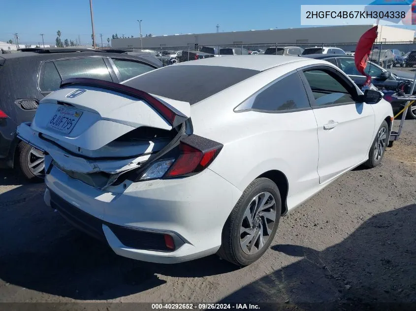 2HGFC4B67KH304338 2019 Honda Civic Lx