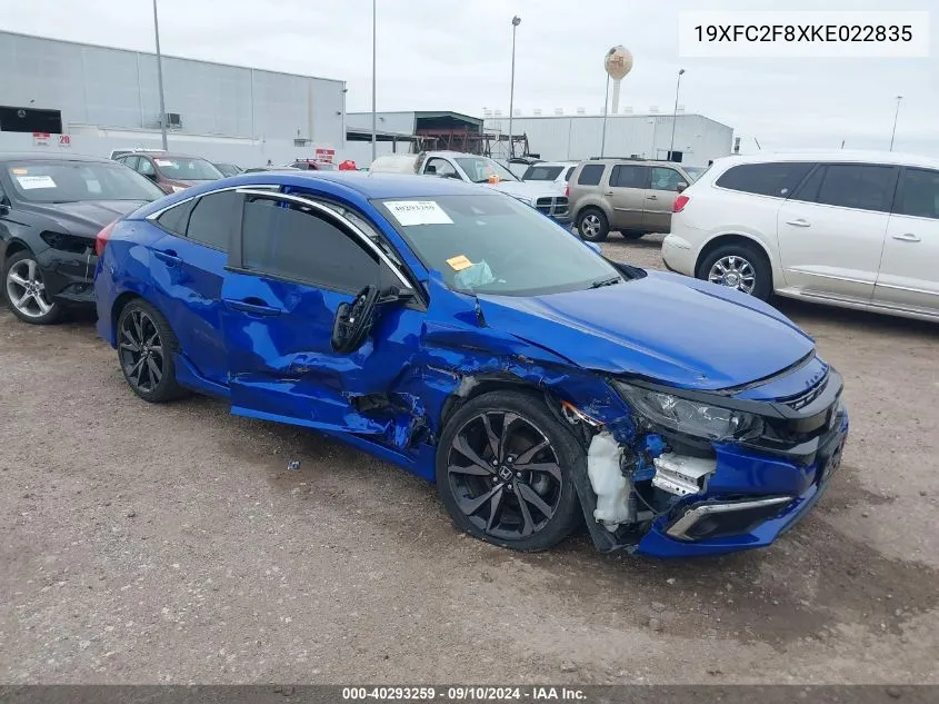 2019 Honda Civic Sport VIN: 19XFC2F8XKE022835 Lot: 40293259