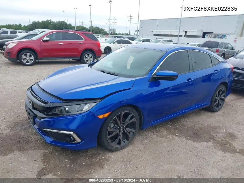 2019 Honda Civic Sport VIN: 19XFC2F8XKE022835 Lot: 40293259