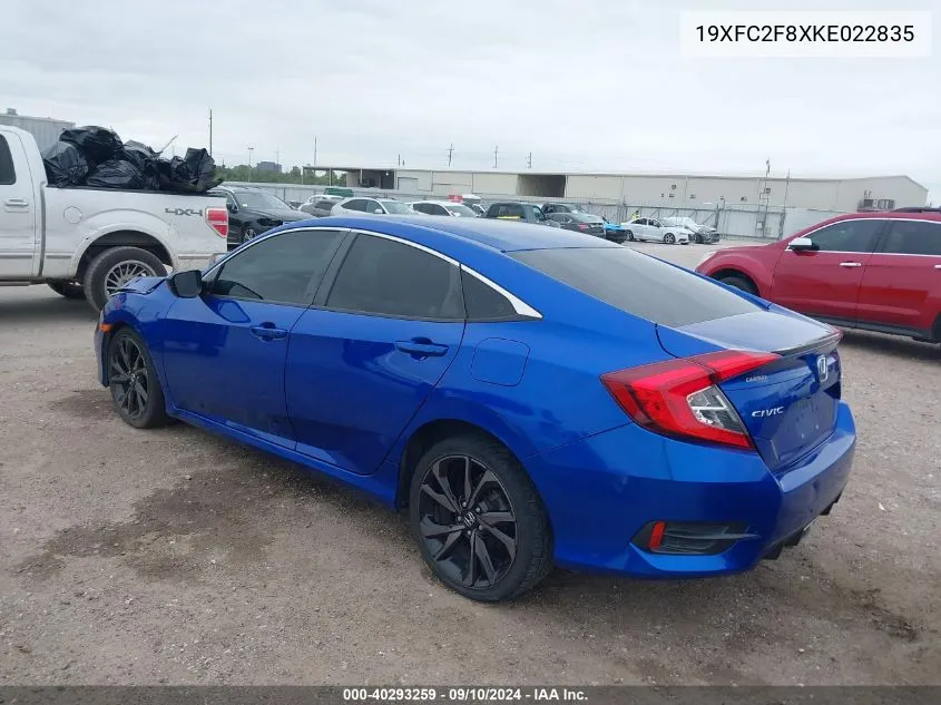 2019 Honda Civic Sport VIN: 19XFC2F8XKE022835 Lot: 40293259