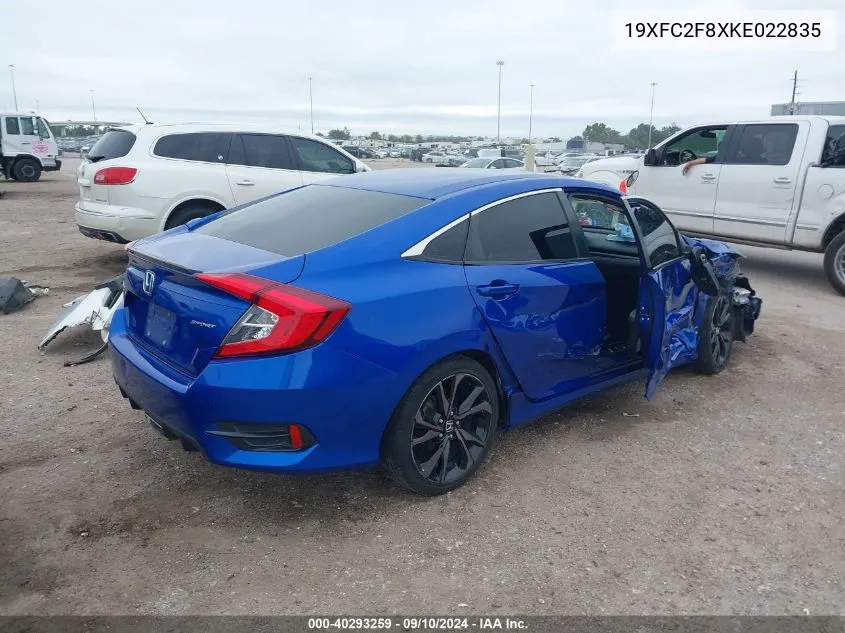 19XFC2F8XKE022835 2019 Honda Civic Sport