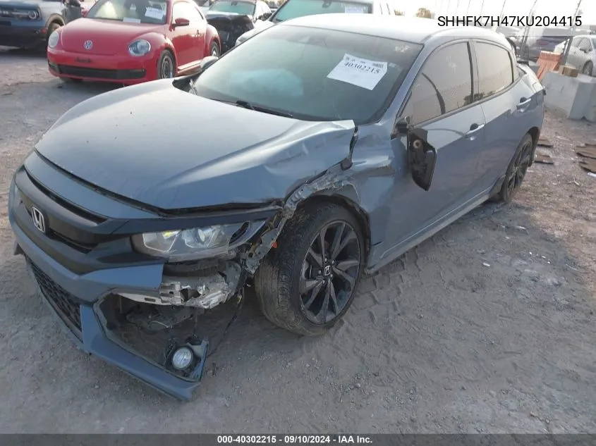 SHHFK7H47KU204415 2019 Honda Civic Sport