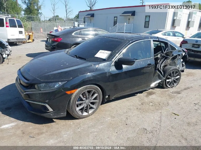 2019 Honda Civic Ex VIN: 19XFC1F3XKE013017 Lot: 40303703