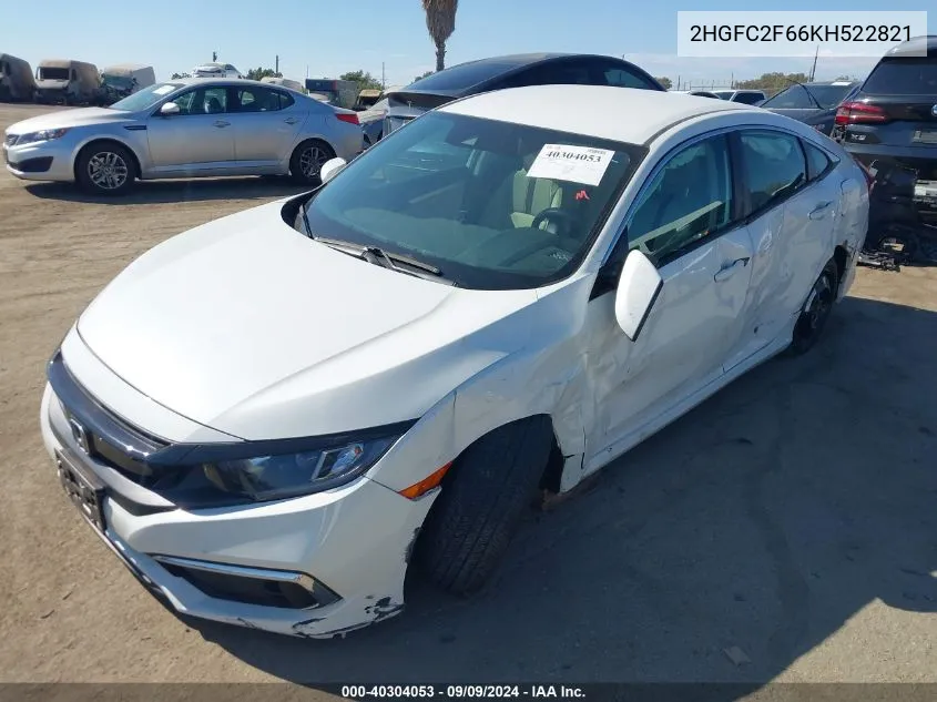 2HGFC2F66KH522821 2019 Honda Civic Lx