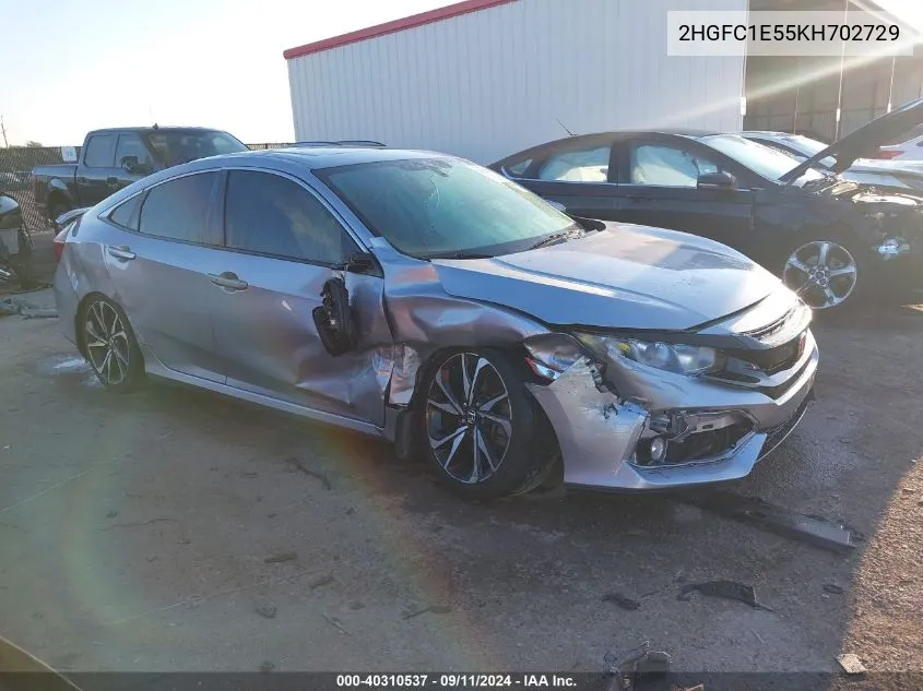 2HGFC1E55KH702729 2019 Honda Civic Si