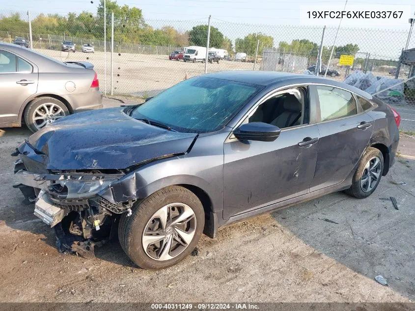 2019 Honda Civic Lx VIN: 19XFC2F6XKE033767 Lot: 40311249