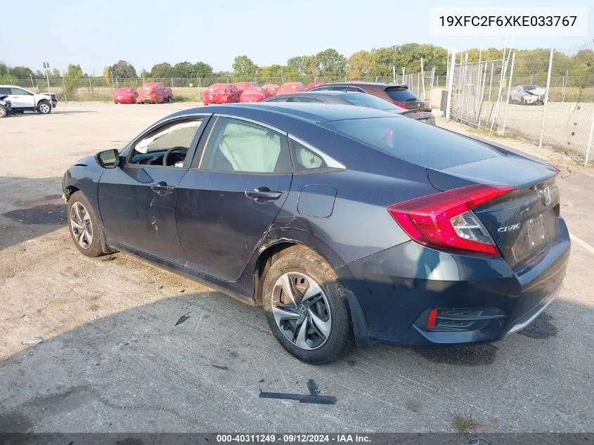 2019 Honda Civic Lx VIN: 19XFC2F6XKE033767 Lot: 40311249