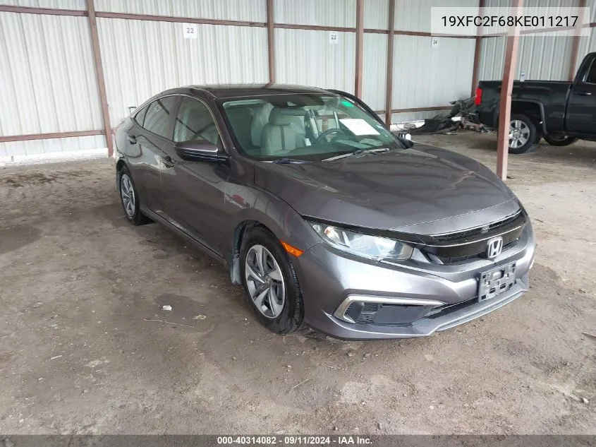 2019 Honda Civic Lx VIN: 19XFC2F68KE011217 Lot: 40314082