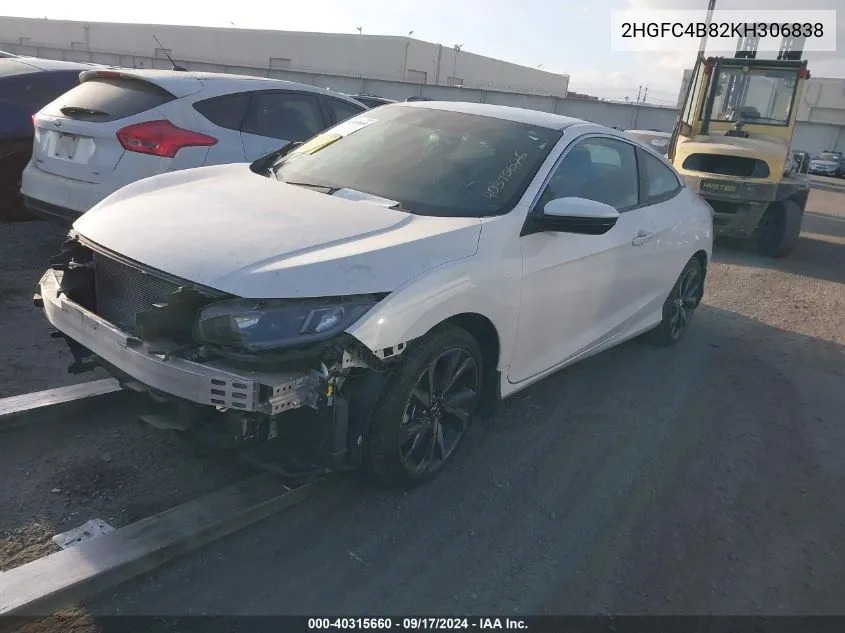 2HGFC4B82KH306838 2019 Honda Civic Sport