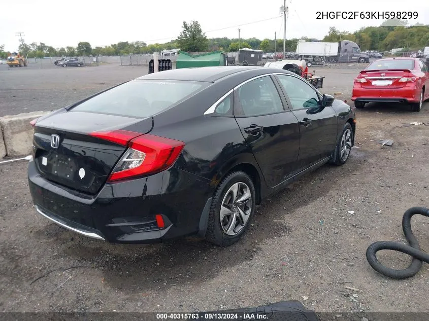 2HGFC2F63KH598299 2019 Honda Civic Lx