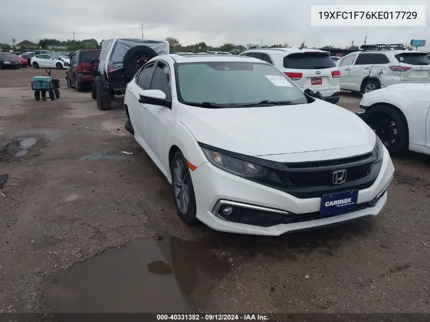 2019 Honda Civic Exl VIN: 19XFC1F76KE017729 Lot: 40331382