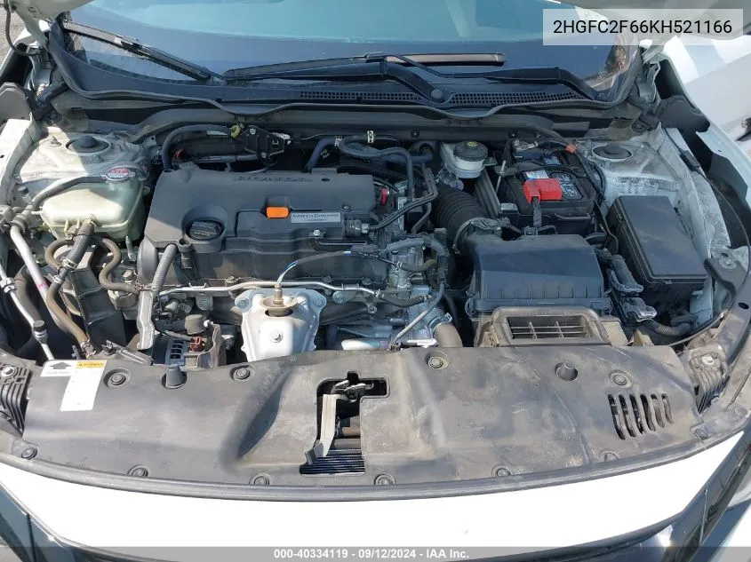 2HGFC2F66KH521166 2019 Honda Civic Lx