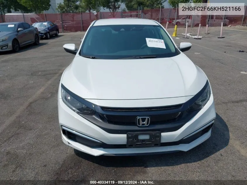 2019 Honda Civic Lx VIN: 2HGFC2F66KH521166 Lot: 40334119