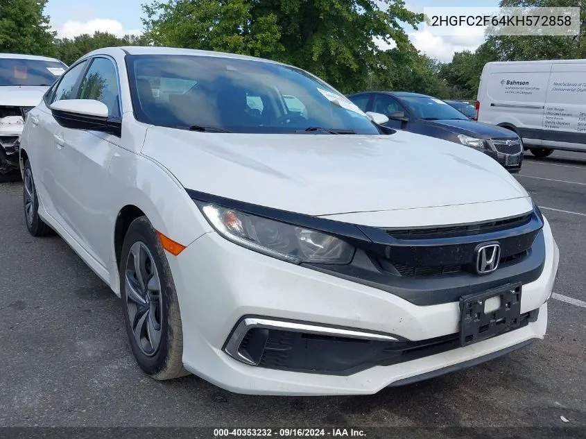 2HGFC2F64KH572858 2019 Honda Civic Lx