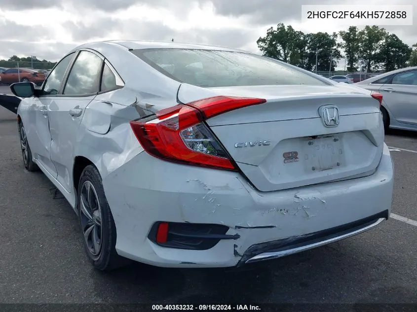 2HGFC2F64KH572858 2019 Honda Civic Lx