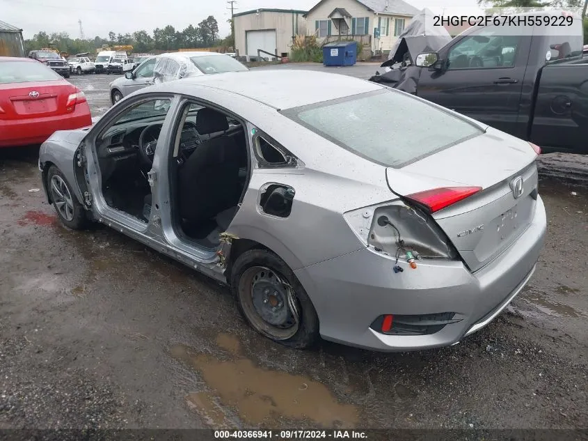 2HGFC2F67KH559229 2019 Honda Civic Lx