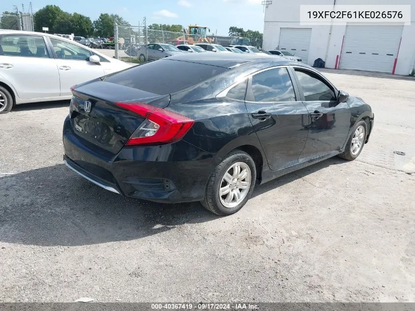 19XFC2F61KE026576 2019 Honda Civic Lx