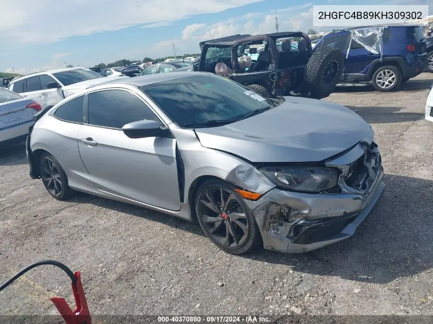 2019 Honda Civic Sport VIN: 2HGFC4B89KH309302 Lot: 40370880