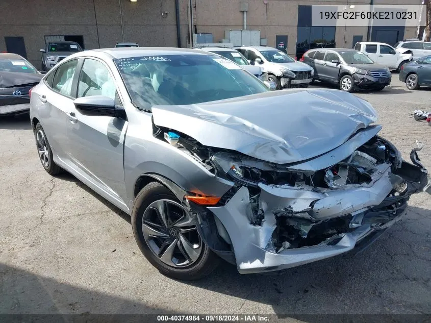 19XFC2F60KE210231 2019 Honda Civic Lx