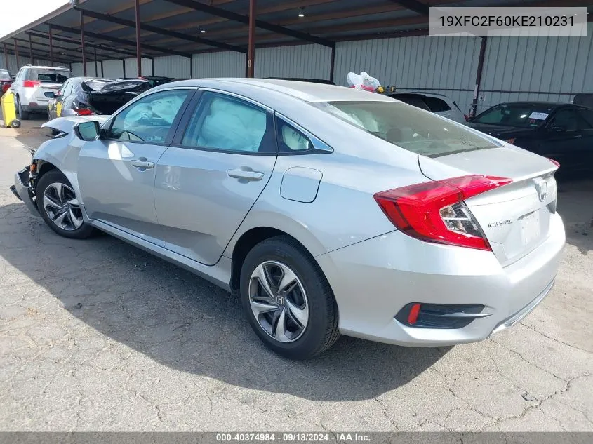 19XFC2F60KE210231 2019 Honda Civic Lx