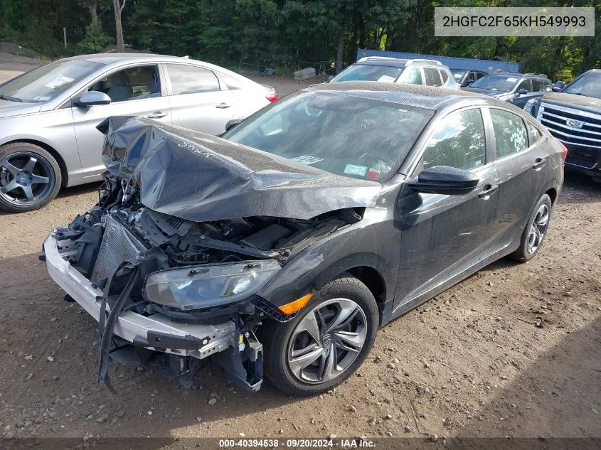 2019 Honda Civic Lx VIN: 2HGFC2F65KH549993 Lot: 40394538