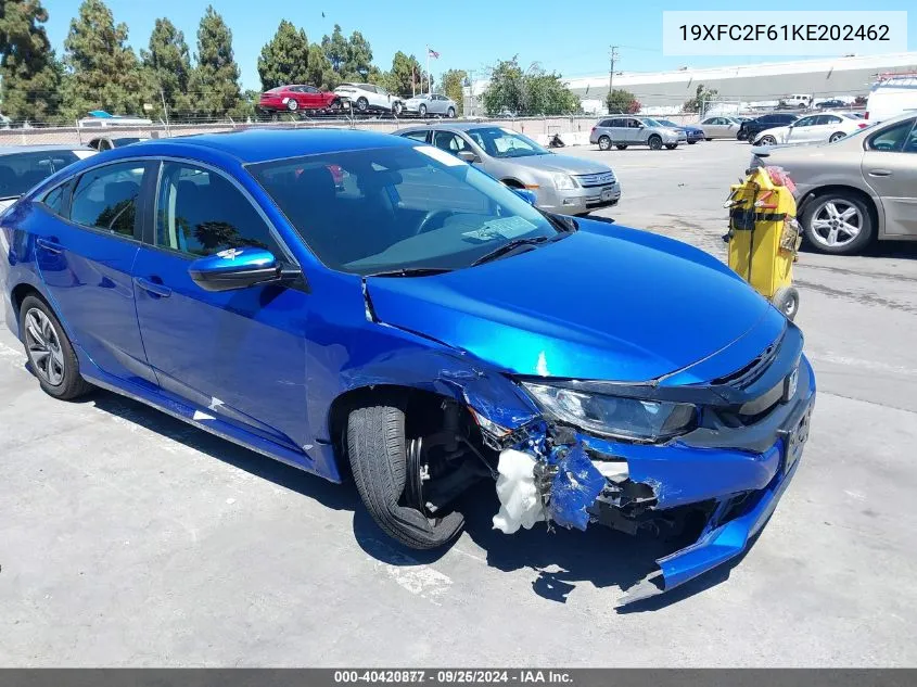 19XFC2F61KE202462 2019 Honda Civic Lx