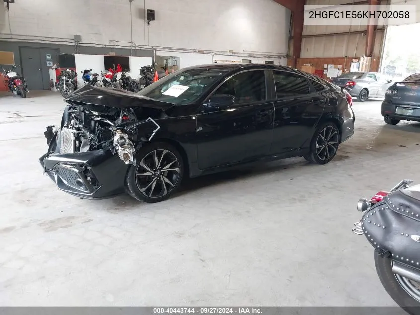 2019 Honda Civic Si VIN: 2HGFC1E56KH702058 Lot: 40443744