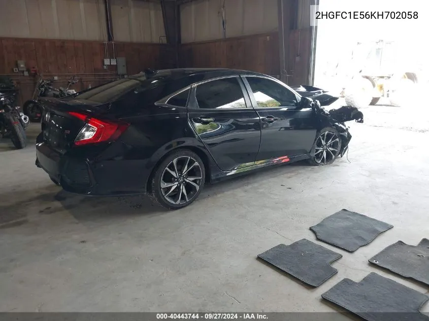 2019 Honda Civic Si VIN: 2HGFC1E56KH702058 Lot: 40443744