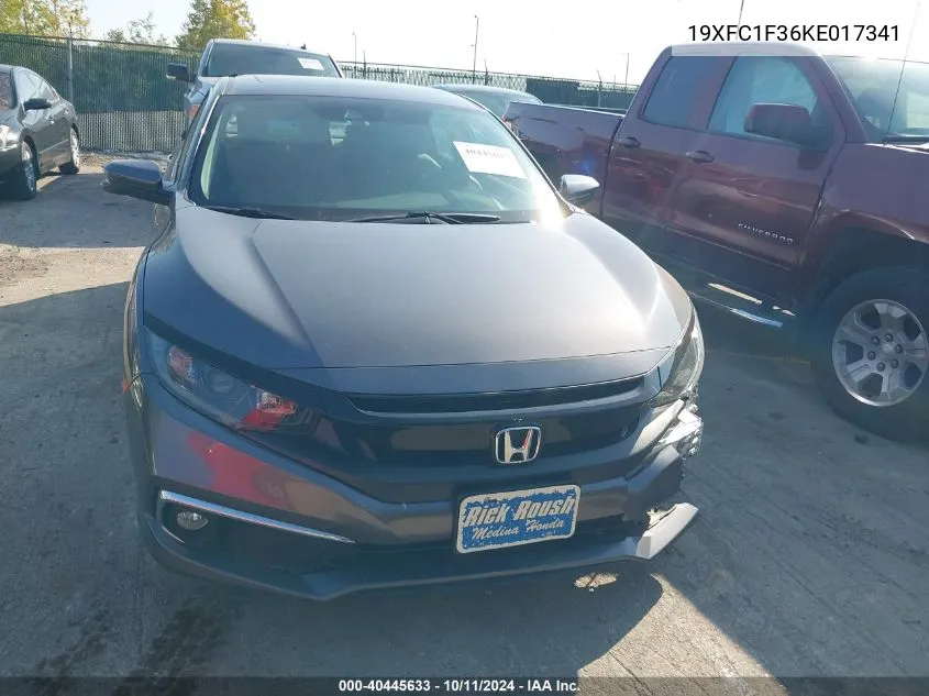 2019 Honda Civic Ex VIN: 19XFC1F36KE017341 Lot: 40445633