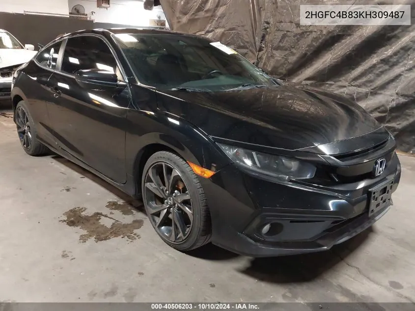 2019 Honda Civic Sport VIN: 2HGFC4B83KH309487 Lot: 40506203