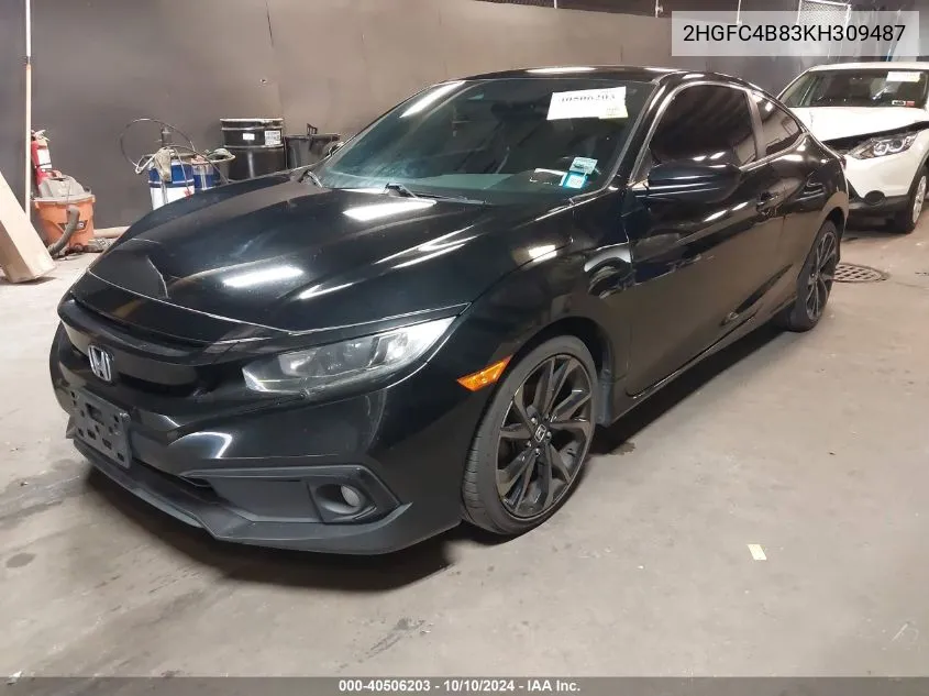 2019 Honda Civic Sport VIN: 2HGFC4B83KH309487 Lot: 40506203