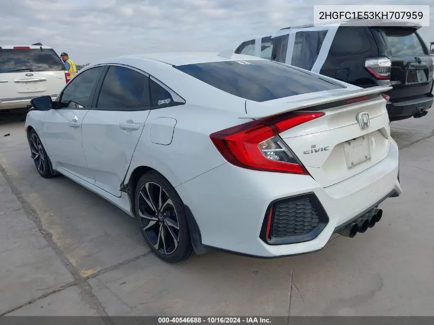 2019 Honda Civic Si VIN: 2HGFC1E53KH707959 Lot: 40546688