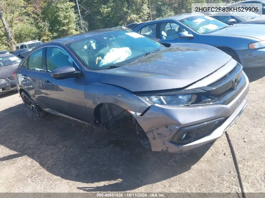 2HGFC2F83KH529906 2019 Honda Civic Sport