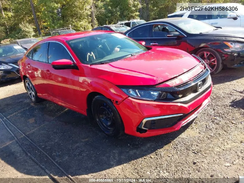 2019 Honda Civic Lx VIN: 2HGFC2F62KH586306 Lot: 40555865