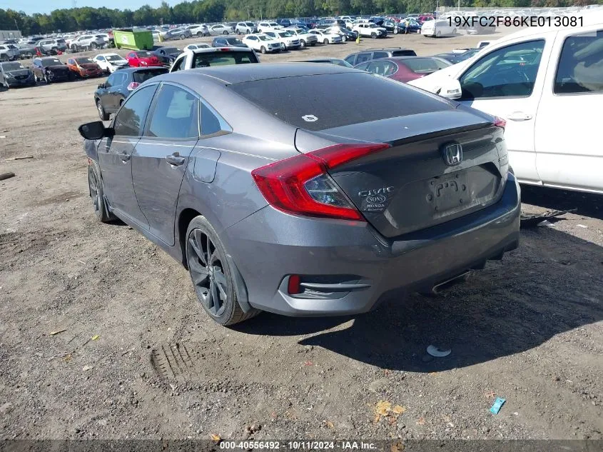 2019 Honda Civic Sport VIN: 19XFC2F86KE013081 Lot: 40556492