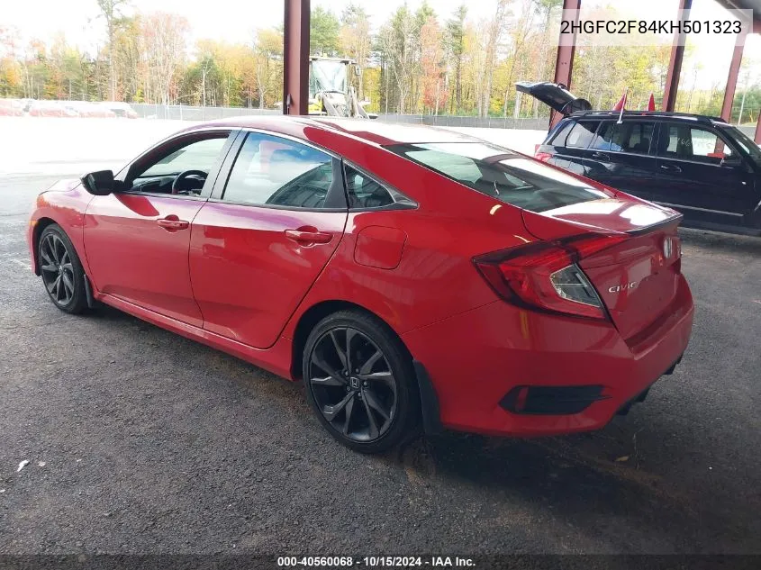 2019 Honda Civic Sport VIN: 2HGFC2F84KH501323 Lot: 40560068