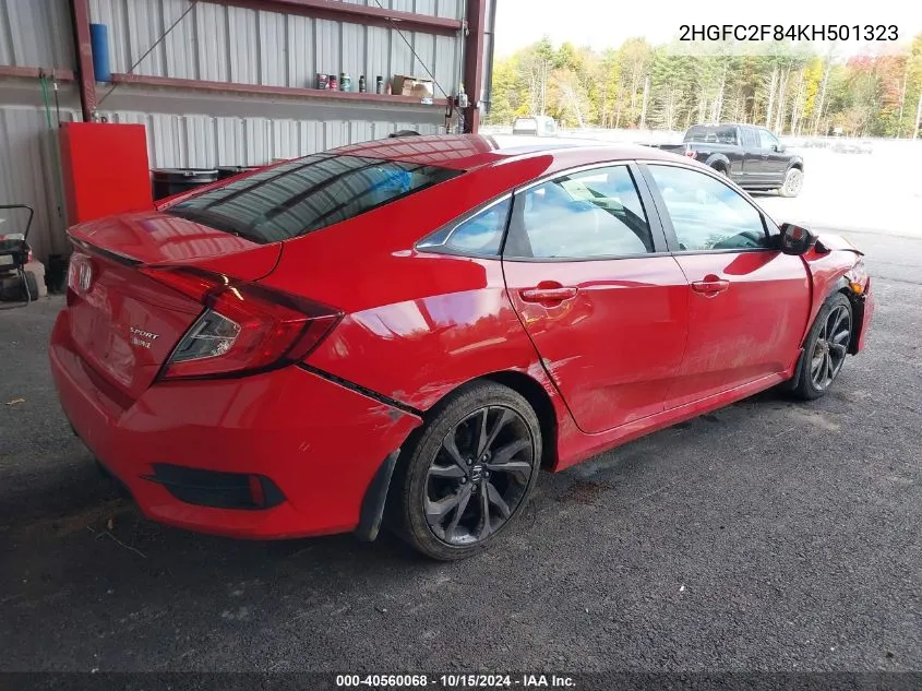 2019 Honda Civic Sport VIN: 2HGFC2F84KH501323 Lot: 40560068