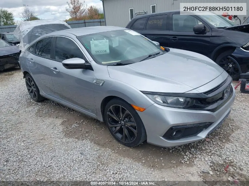 2HGFC2F88KH501180 2019 Honda Civic Sport