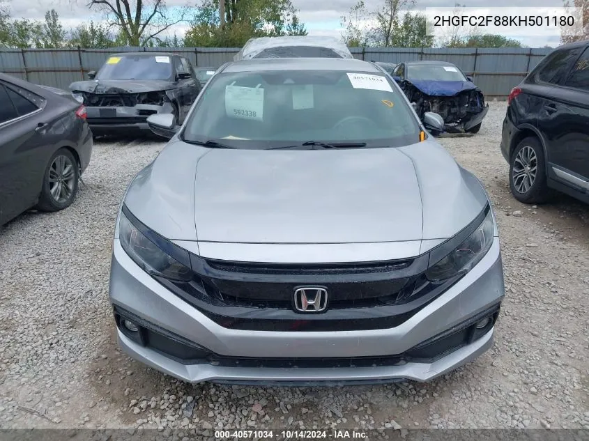 2019 Honda Civic Sport VIN: 2HGFC2F88KH501180 Lot: 40571034